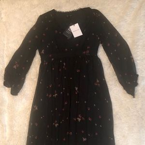 Floral Handkerchief Hem Dress